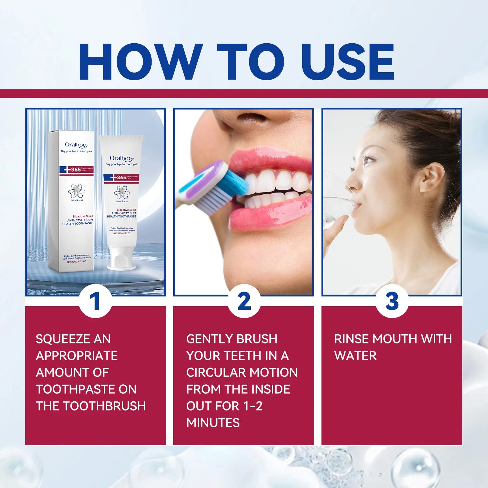 Oralhoe 120g Anti Cavity Toothpaste Repair Gum Health Tartar Deep Cleansing Yellow Teeth Whitening Remove Oral Odor Toothpaste