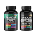 Bundle Sea Moss and shilajit |High Potency Vitality Combo - Ashwagandha Turmeric Bladder, Burdock 2000 Mg  & Ginger, Vitamin C