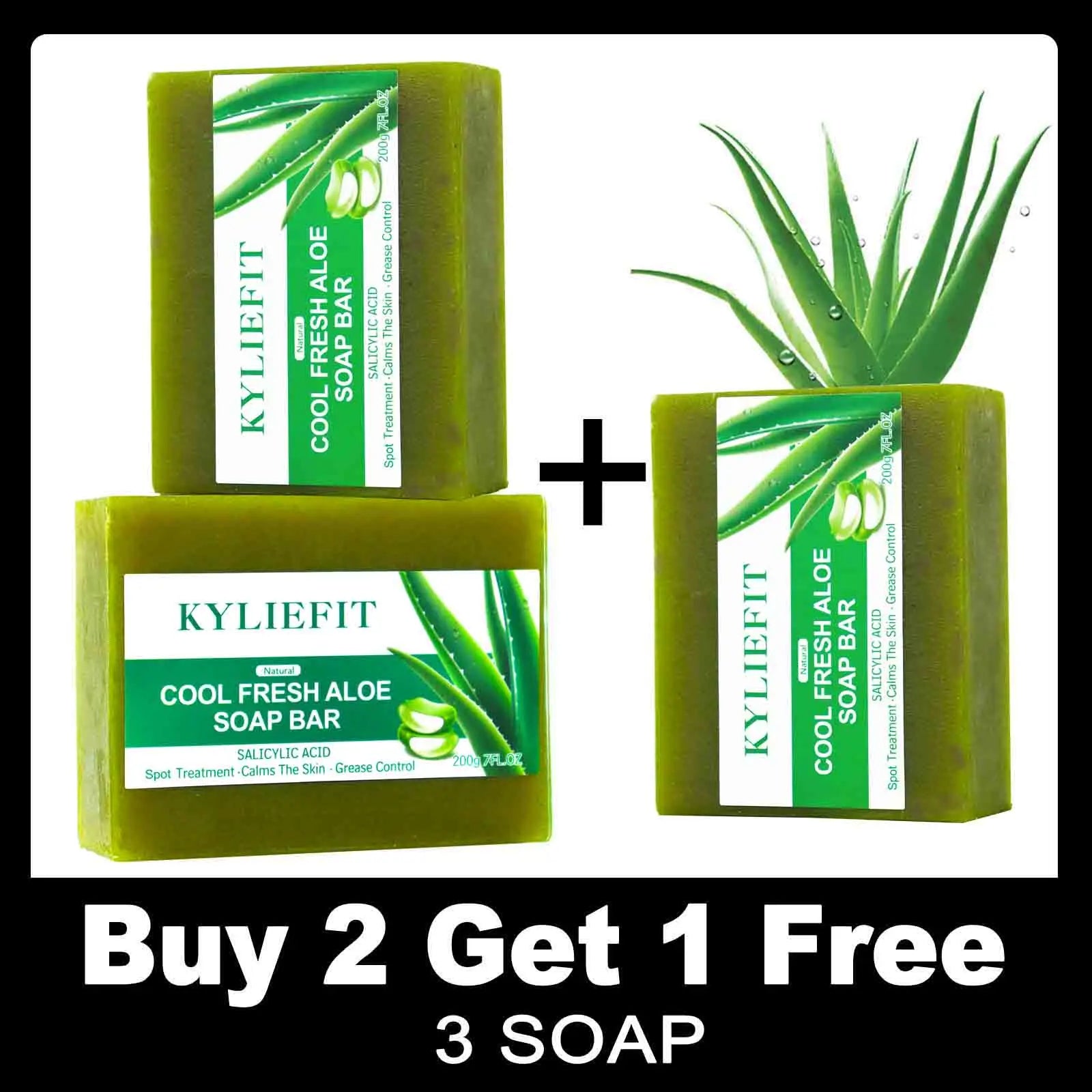 AILKE Aloe Vera Whitening Soap, Remove Acne, Pimples, Skin Radiant, Improve Skin Luster, Vegan Bath Wash for All Skin Types
