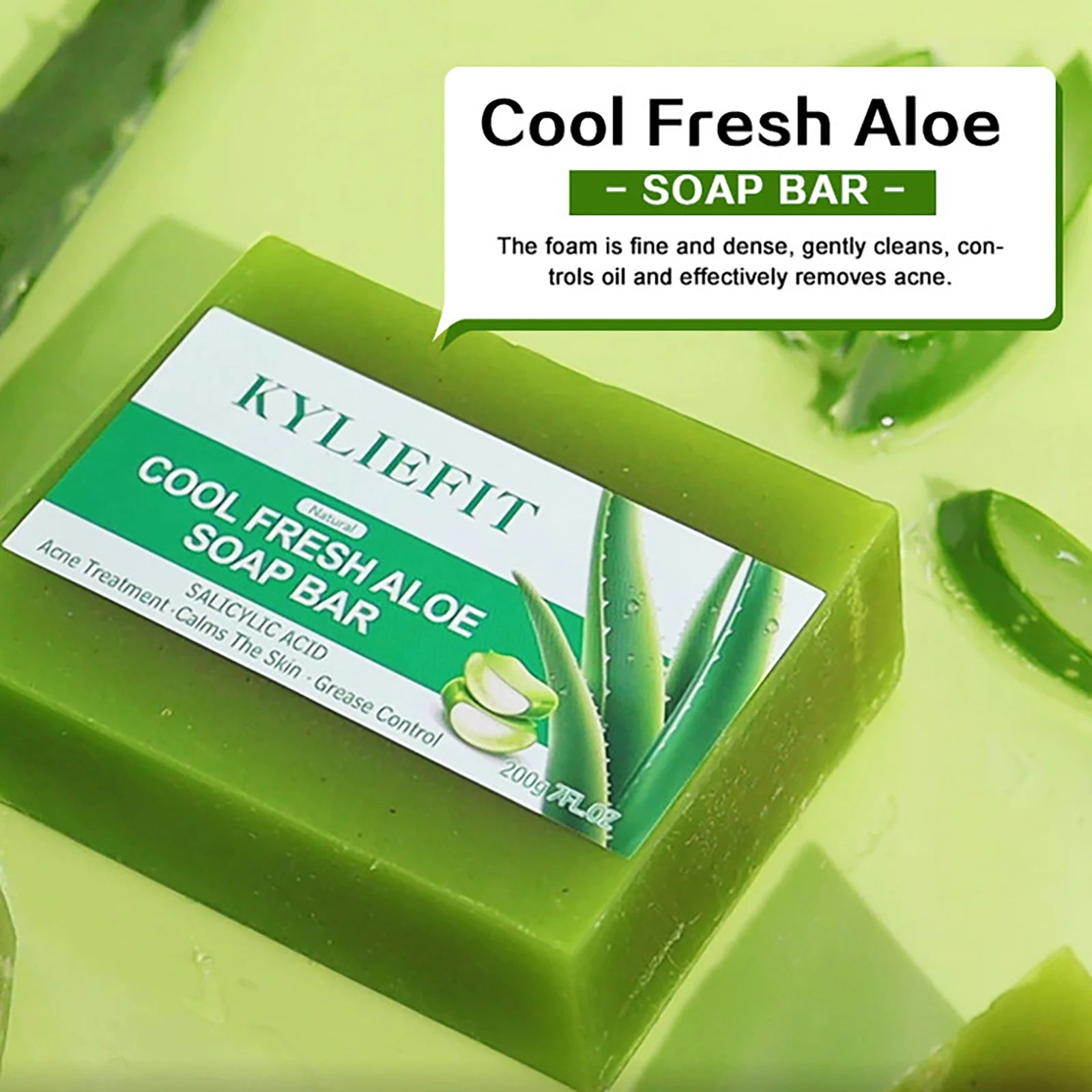 AILKE Aloe Vera Whitening Soap, Remove Acne, Pimples, Skin Radiant, Improve Skin Luster, Vegan Bath Wash for All Skin Types