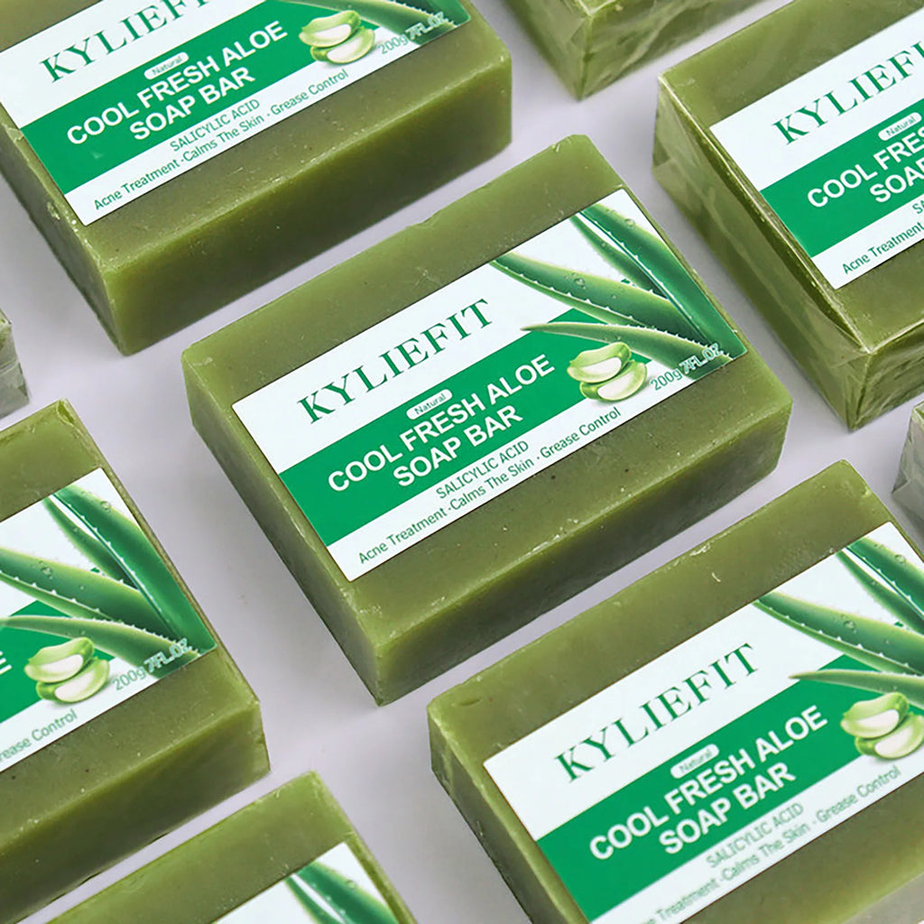 AILKE Aloe Vera Whitening Soap, Remove Acne, Pimples, Skin Radiant, Improve Skin Luster, Vegan Bath Wash for All Skin Types