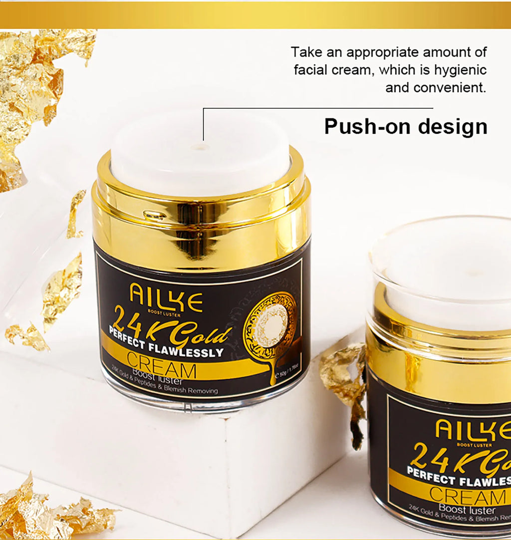 Ailke 24K Gold Collagen Cream Joint Removing Dark Spot Strong Whitening Face Anti Aging Skin Care Set