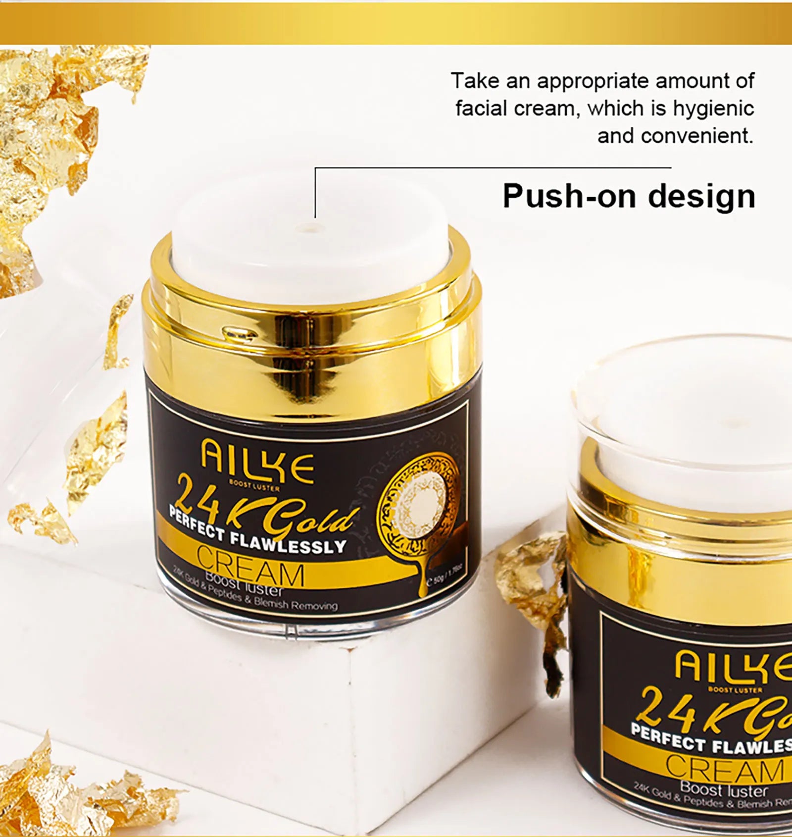 Ailke 24K Gold Collagen Cream Joint Removing Dark Spot Strong Whitening Face Anti Aging Skin Care Set