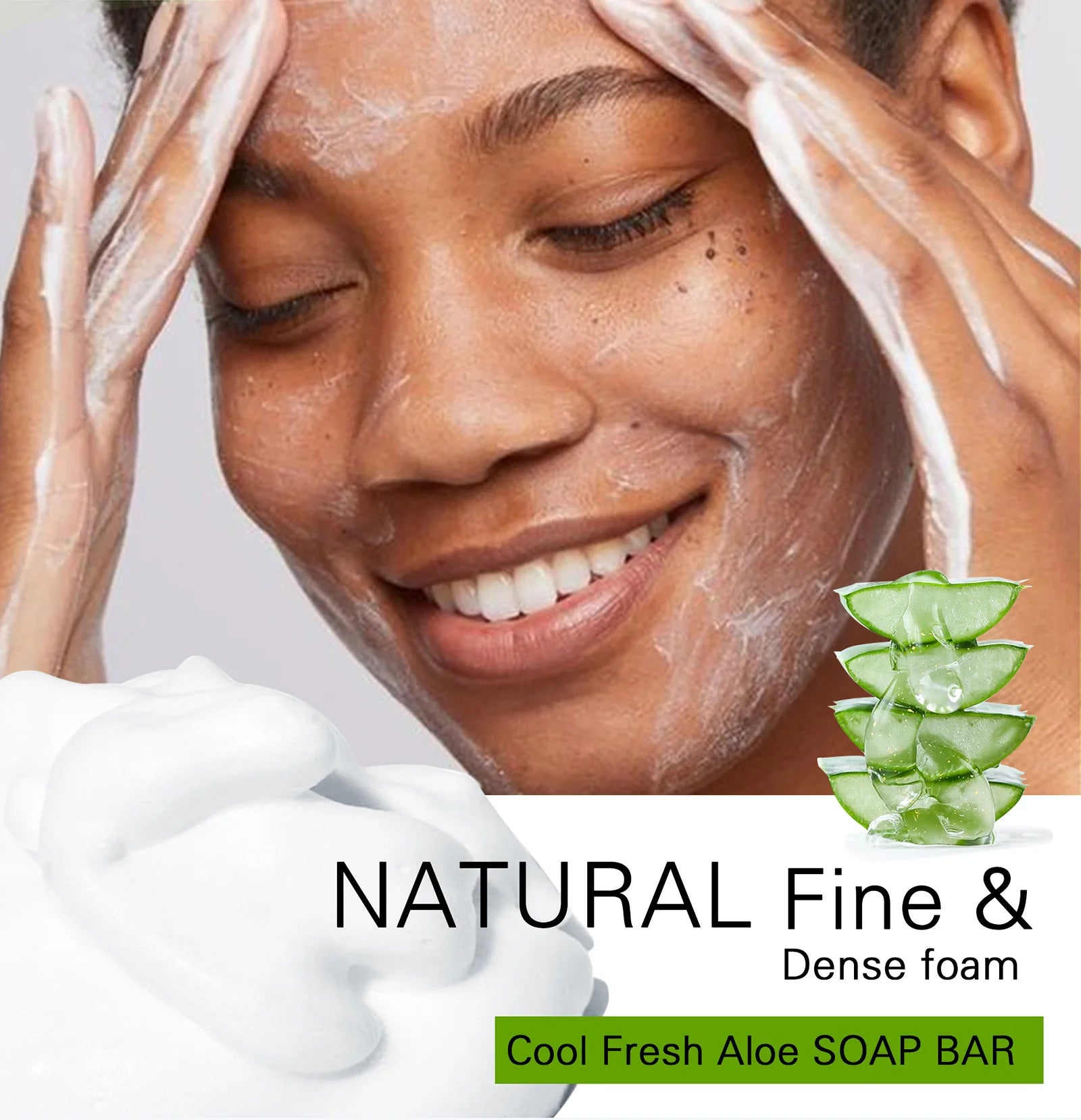 AILKE Aloe Vera Whitening Soap, Remove Acne, Pimples, Skin Radiant, Improve Skin Luster, Vegan Bath Wash for All Skin Types