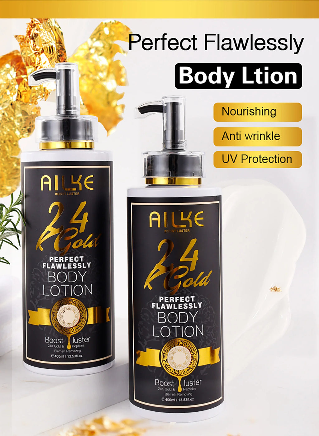 Ailke 24K Gold Collagen Cream Joint Removing Dark Spot Strong Whitening Face Anti Aging Skin Care Set