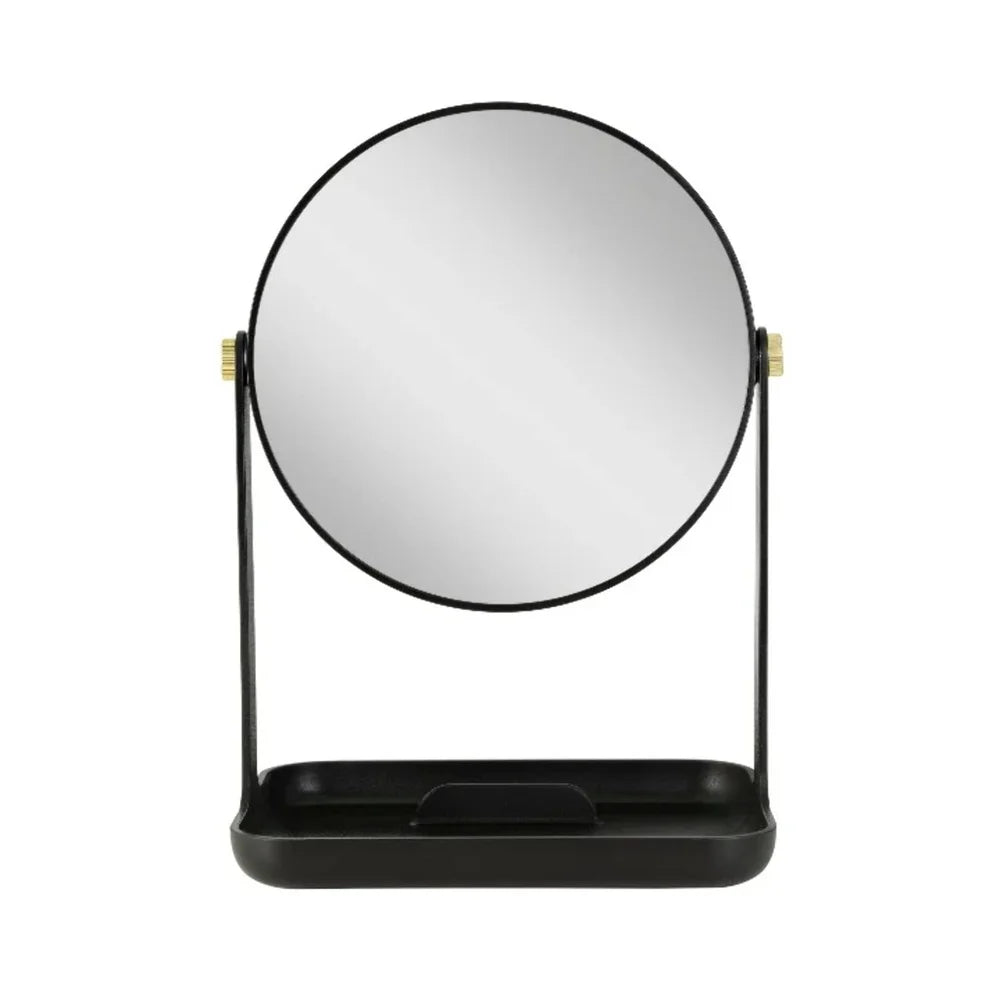 5X 1X Magnification Makeup Mirror with Accessory Tray Phone Holder 360 Degree Rotation Dual-Sided Vanity Mirror Ideal Makeup