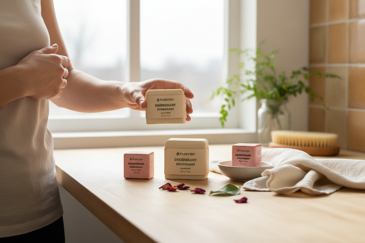 KRKT Co. Rose & Citrus zero waste deodorant bar, vegan, made with shea butter and essential oils. Available in two sizes.